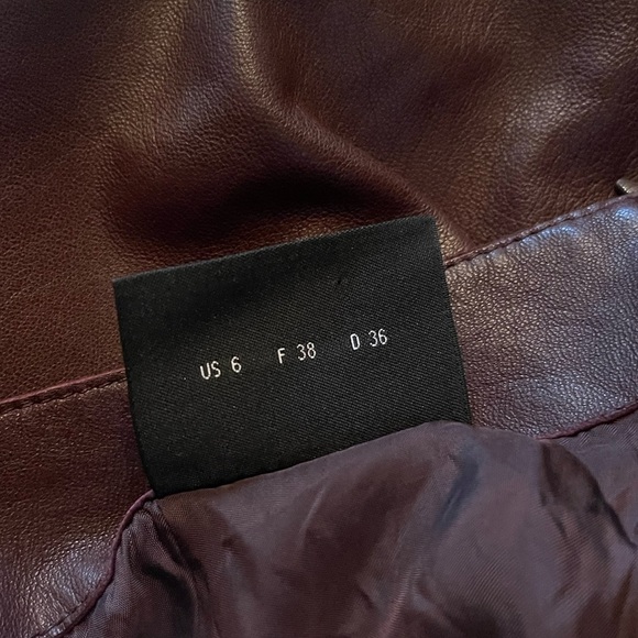 Akris Burgundy  Leather Mini Skirt - Picture 6 of 6